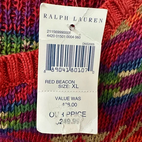 Ralph Lauren Red Multicolor Beacon blanket dress - Picture 4 of 7
